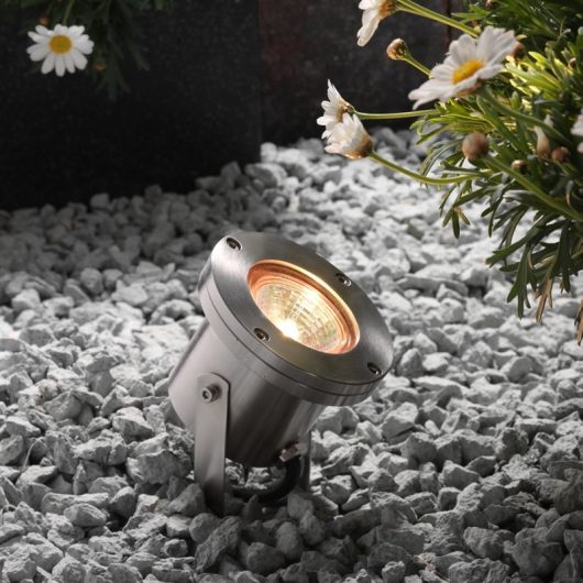 Kerti spotlámpa, Coral, ezüst, fehér LED lámpával, 125 x 90 x 90 mm, LightPro