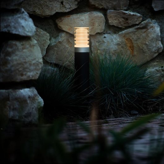 Kerti állólámpa, Barite 40, fekete, fehér LED lámpával, 405 x 65 x 65 mm, LightPro