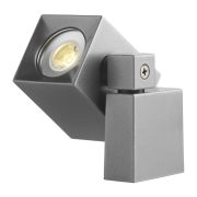   Falra szerelhető lámpa, Quartz, antracit, fehér LED lámpával, 105 x 50 x 85 mm, LightPro