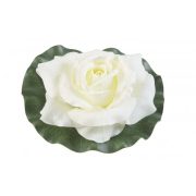 Dekor rózsa és levél 13 cm fehér Velda