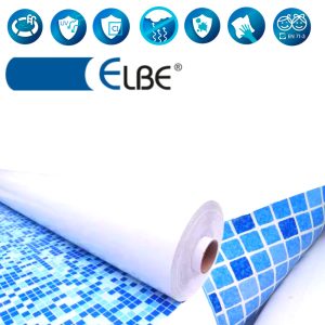 ELBE 1,65 x 25 m (41,25 m2) MOZAIK kék medencefólia tekercs 1,5 mm ár/m2