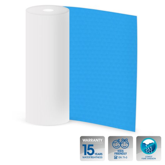 ELBE méretre vágott Classic csúszásmentes adria kék medence fólia 1,9 mm ár/m2