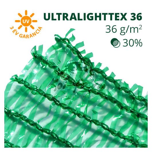 Árnyékoló háló, belátásgátló ULTRALIGHTTEX36 1,5 m x 5 m zöld