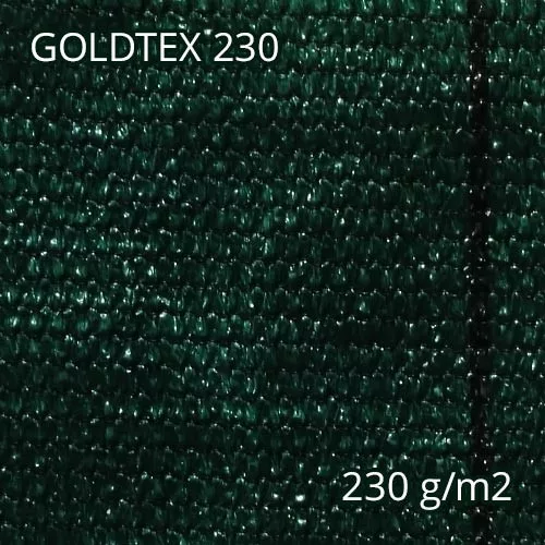 Árnyékoló háló, belátásgátló GOLDTEX230 1,8 m x 50 m zöld