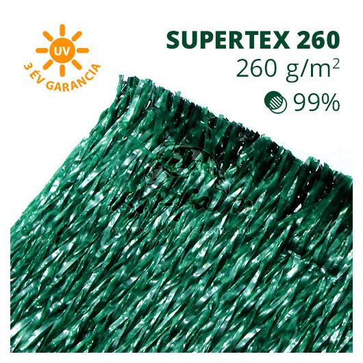 Árnyékoló háló, belátásgátló SUPERTEX260 1,8 m x 10 m zöld
