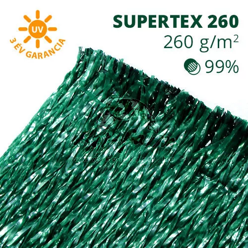 Árnyékoló háló, belátásgátló SUPERTEX260 2 m x 5 m duplánszőtt kétszínű sötétszürke és zöld