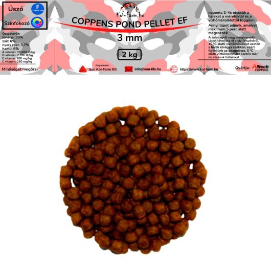 Coppens Pond Pellet  EF 3.0 mm tavi haleledel 2kg flakonos