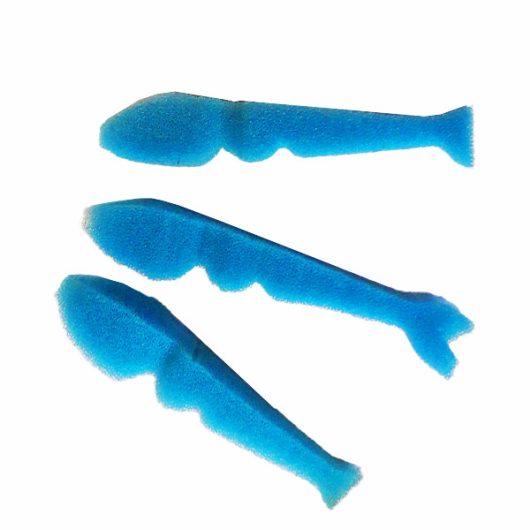 A-F kék szivacs csali, műcsali - 12 cm - 3 db