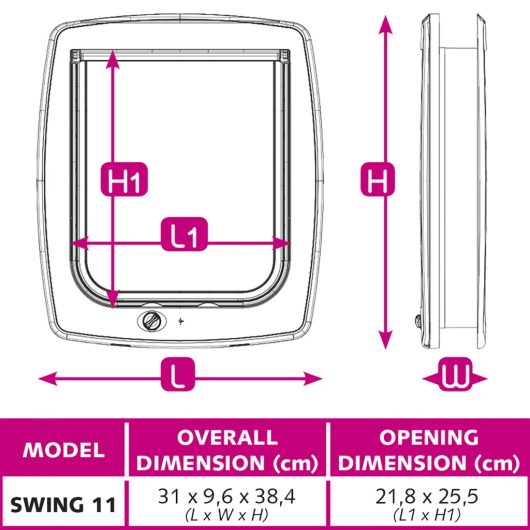 Ferplast Swing 11 kutya és macskaajtó Szürke