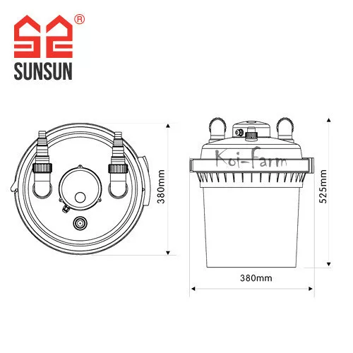 SunSun Grech CPF-380 nyomásszűrő 11W UVC lámpával