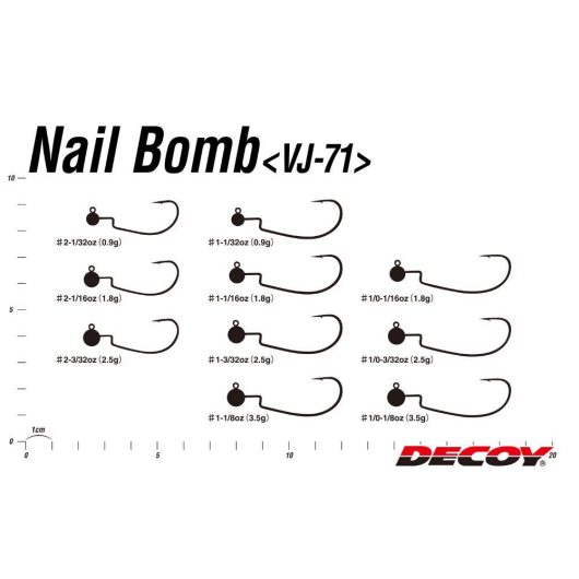 JIG FEJ OFFSET DECOY VJ-71 NAIL BOMB #1/0 3.5gr
