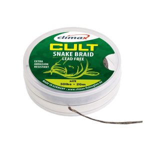 CLIMAX CULT CARP SNAKE BRAID LEAD FREE LEADER 10m 40lb Dark Silt