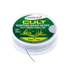   CLIMAX CULT CARP HUNTERSBRAID HEAVY SINKING HOOKLINK 20m 30lb Dark Silt