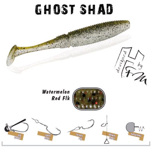 GHOST SHAD 10cm WATERMELON RED FLK