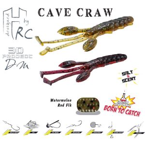 CAVE CRAW 3.8" 9.6cm Watermelon Red Flakes