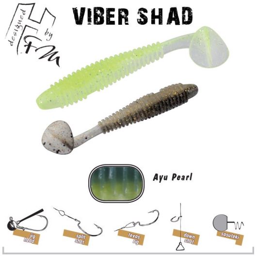 VIBER SHAD 3" 7.6cm AYU PEARL