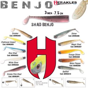 BENJO SHAD 3" 7.5cm WHITE SILVER