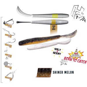 LEFTAIL WORM 4.8" 12cm Shiner Melon