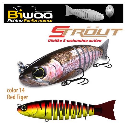 SWIMBAIT STROUT 5.5" 14cm 29gr 14 Red Tiger