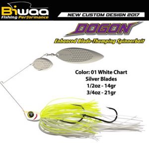 SPINNERBAIT DOGON 3/4oz 21gr 01 White Chart-Silver Blades