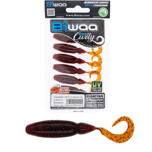 TAILGUNR CURLY 2.5" 6.3cm 012 Bloodworm Texas Craw