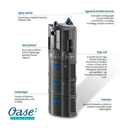 Oase BioPlus Thermo 200 belső akváriumszűrő beépített vízfűtővel