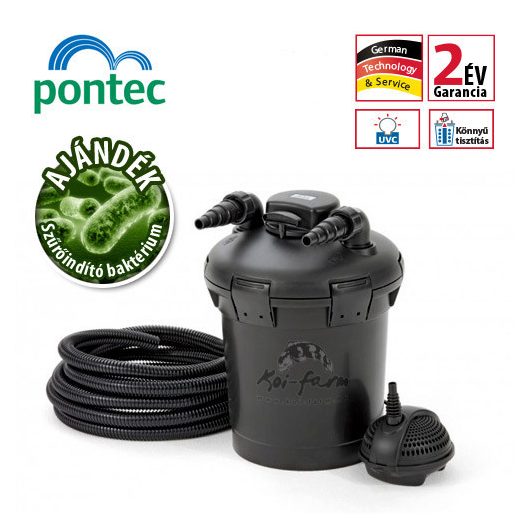 Pontec PondoPress 10000 Set UVC nyomásszűrő + indító baktérium