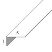   5/1 L alakúra hajlított szürke fóliabádog profil 2 méteres szál ár/fm