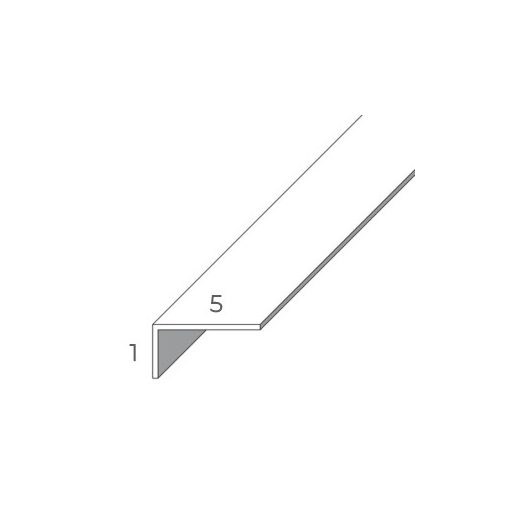 5/1 L alakúra hajlított szürke fóliabádog profil 2 méteres szál ár/fm