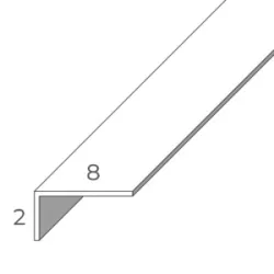   8/2 L alakúra hajlított szürke fóliabádog profil 2 méteres szál ár/fm