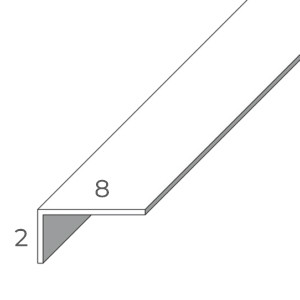 8/2 L alakúra hajlított szürke fóliabádog profil 2 méteres szál ár/fm