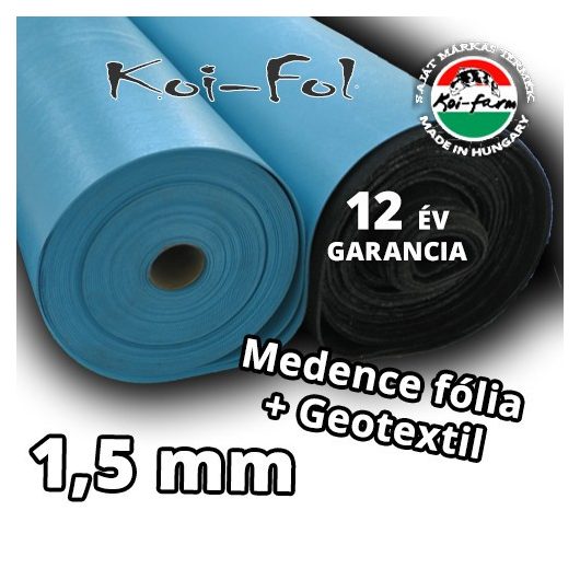 Koi-Fol Lágy PVC Tófólia Kék 1,5 mm + GEOTEXTILIA  ár/m2