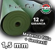   Koi-Fol Lágy PVC Tófólia Zöld 1,5 mm + GEOTEXTILIA ár /m2