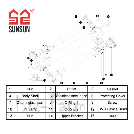 SunSun CUV-6110 UV-C előszűrő 110 W
